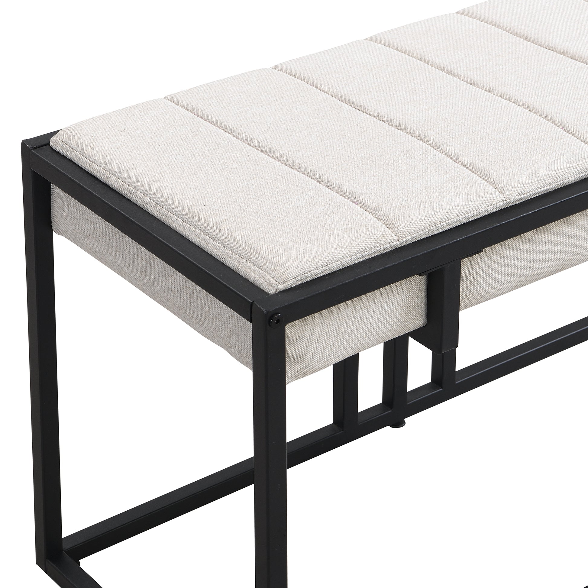 Modern Faux Marble 6 Piece Dining Table Set,60Inch Metal Kitchen Table Set With Upholstered Dining Chairs And Bench, Black Metal Dining Room Bench Seating Rectangular Dining Table With Chair And Bench Metal Wood Black Seats 6 60 Inches Farmhouse Trestle