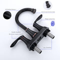 2 Handle 4 Inch Oil Rubbed Bronze Bathroom Faucet, Bathroom Vanity Sink Faucets With Pop Up Drain And Supply Hoses Oil Rubbed Bronze Metal