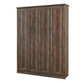 Queen Size Half Self Close And Open Murphy Bed Cabinet Space Saving Bed Perfect For Guest Room, For Bed Room, Guest Room, Home Office, Brown Box Spring Not Required Queen Brown Wood Brown Pine Murphy Pine