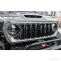 Front Mesh Grille Grid Grill For 2018 2024 Jeep Wrangler Rubicon Sahara Sport Jl Jt Grill With Camera Hole Black Plastic Black Abs