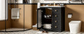 30 Inch Bathroom Vanity With A Soft Close Glass Door, Adjustable Shelves, And Three Drawers Black Bathroom Solid Wood Mdf Glass
