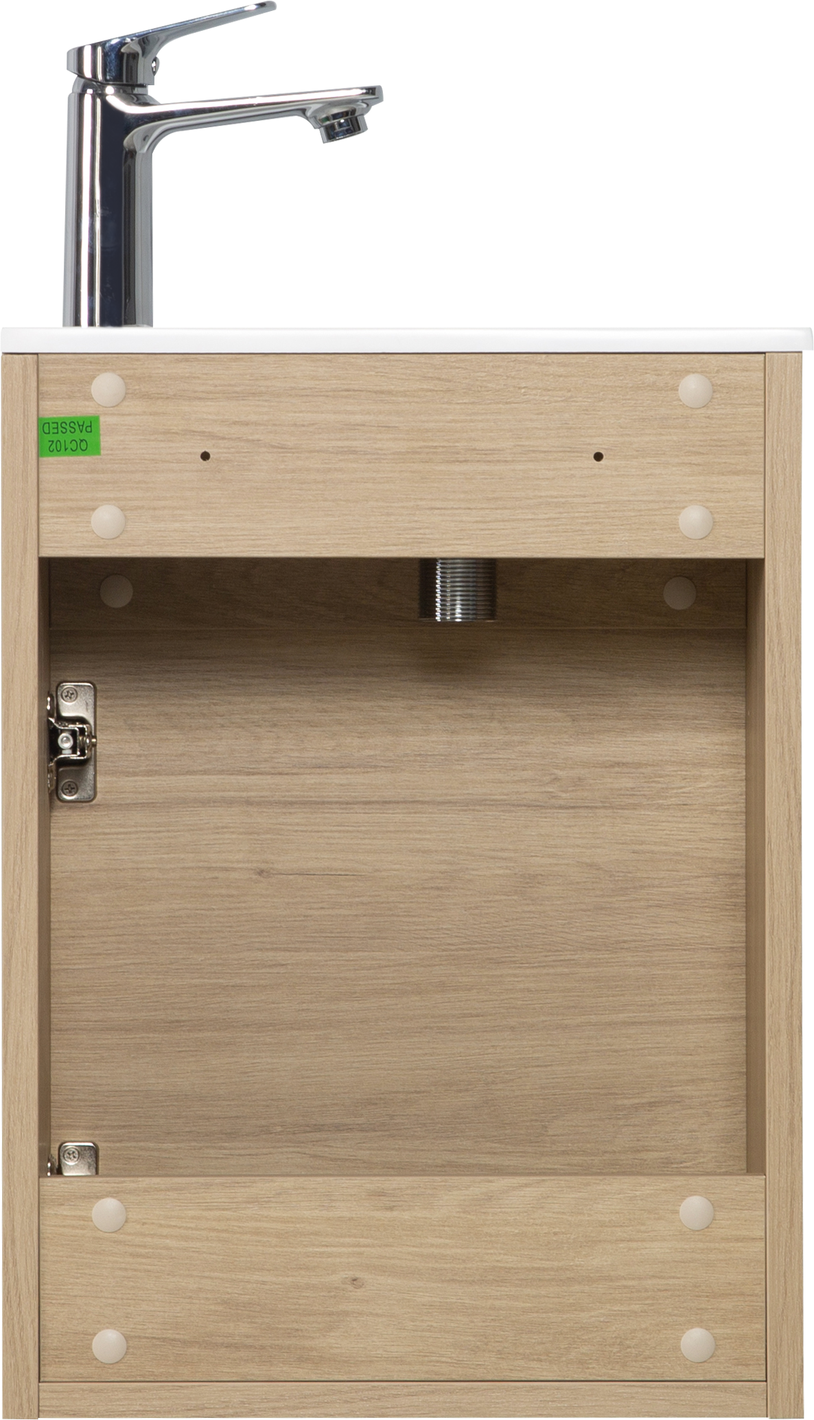 16" Floating Bathroom Vanity With Sink, Wall Mounted Small Bathroom Storage Vanity Cabinet With Resin Top Basin And Soft Close Doors, Natural Oak 24V11 16No Oak Wood