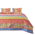 Lio 2 Piece Microfiber Twin Quilt Set, Bohemian Floral Pattern, Multicolor Twin Multicolor Fabric