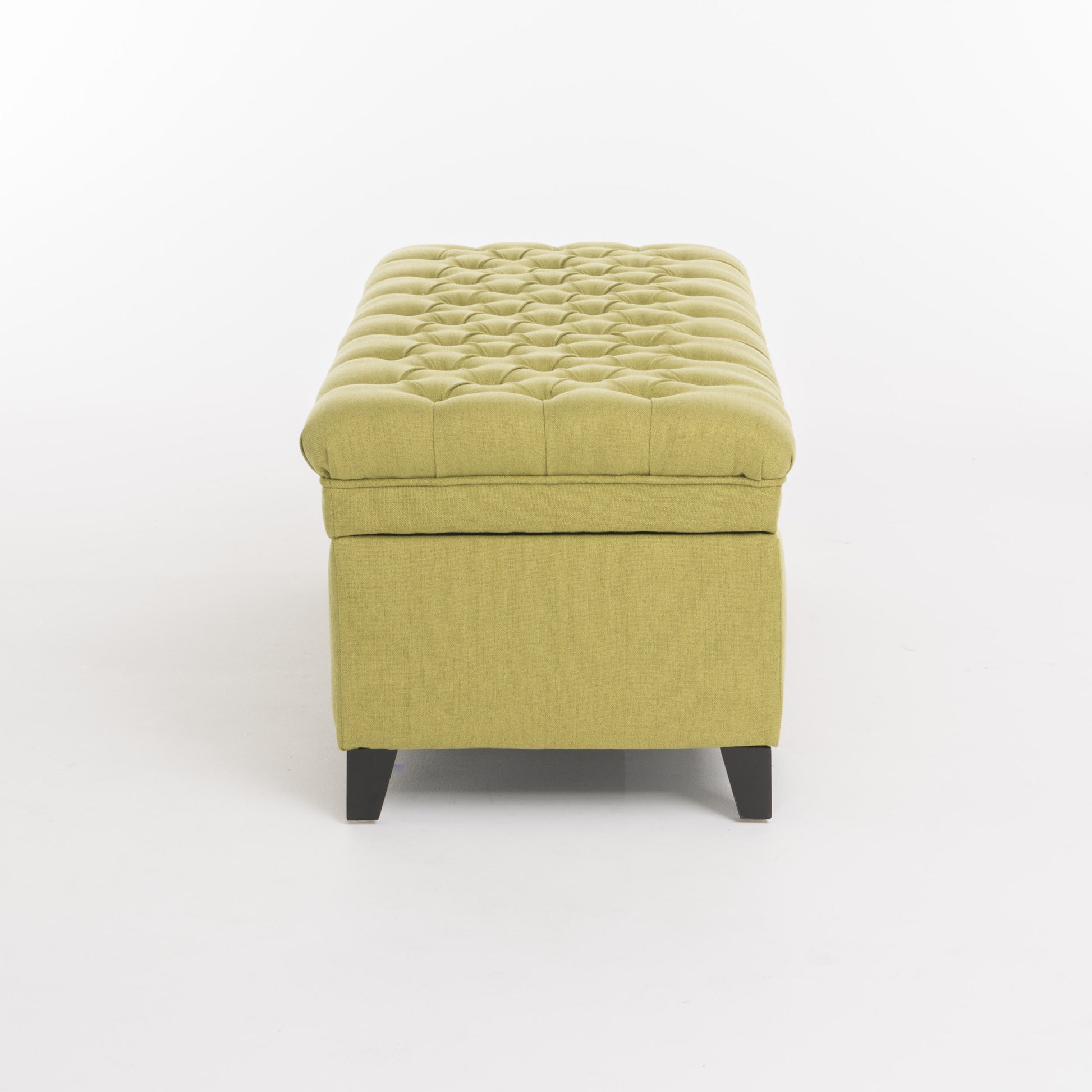 Juliana Storage Ottoman Green Fabric