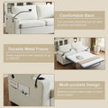73.63*27.95 Pull Out Sofa Bed, Chenille Material, Pull Out Queen Sofa Bed With Memory Foam Mattress, For Living Room, Bedroom, Office, Apartment, White White Minimalist Chenille,Metal & Wood