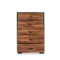 Walnut And Espresso 5 Drawer Chest Walnut Bedroom Contemporary Particle Board Mdf