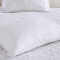 3 Piece Reversible Bedspread Set White King Cal King King White Polyester