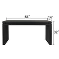 Convenience Concepts Wood Console Table Desk With Real Wood Beads Decoration Antique Black,Black,Wood Distressed Finish Desk Top Primary Living Space Farmhouse,Industrial,Modern Fir Rectangular Powder Coated Console Tables Rectangular Engineered