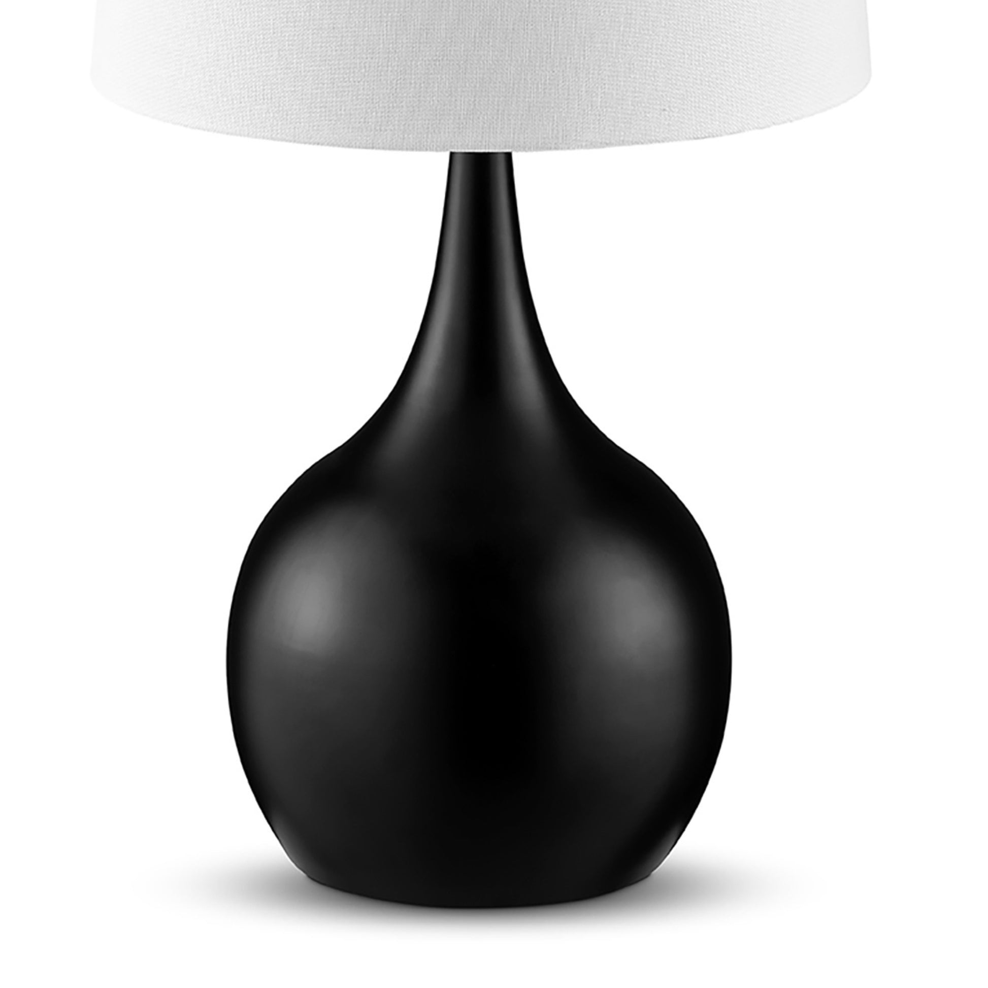 23.5" Niyor Powder Black Mid Century Modern Touch On Metal Table Lamp Black Metal