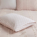 3 Piece Cotton Jacquard Comforter Set Blush Full Queen Queen Blush Cotton