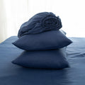 4 Pcs King Bedding Set, Premium Linen Bedding Sheets & Pillowcases, Bed In A Bag King Size Bed Set King Navy Linen