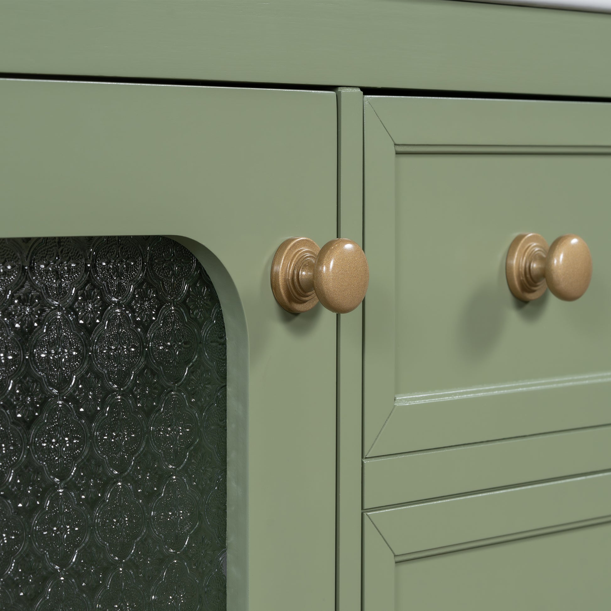 30 Inch Bathroom Vanity With A Soft Close Glass Door, Adjustable Shelves, And Three Drawers Green Bathroom Solid Wood Mdf Glass