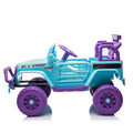 24V Kids Ride On Car W Parents Remote Control,400W Motor,Four Wheel Suspension,Adjustable Speed,Usb,Mp3,Music,Bluetooth,Large Display Screen,Power Display,Portable Handle,Safety Belt For Kids Aged 3 . Purple 50 99 Lbs Polypropylene