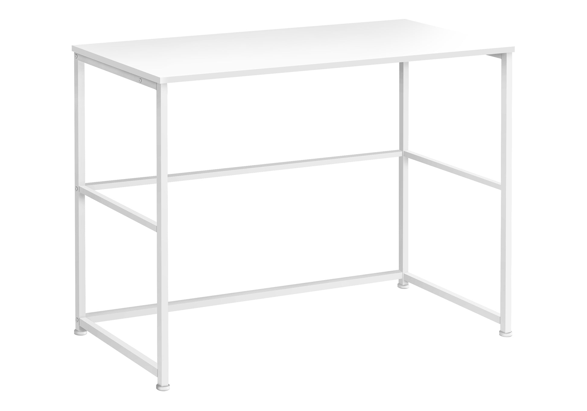 Computer Desk, Home Office, Laptop, Left, Right Set Up, Storage Drawers, 40"L, Work, White Laminate, White Metal, Contemporary, Modern White Particle Board