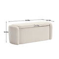 Coolmore Storage Ottoman,Bedroom End Bench,Upholstered Fabric Storage Ottoman With Safety Hinge, Entryway Padded Footstool, Ottoman Bench For Living Room & Bedroom Beige Beige Foam Velvet