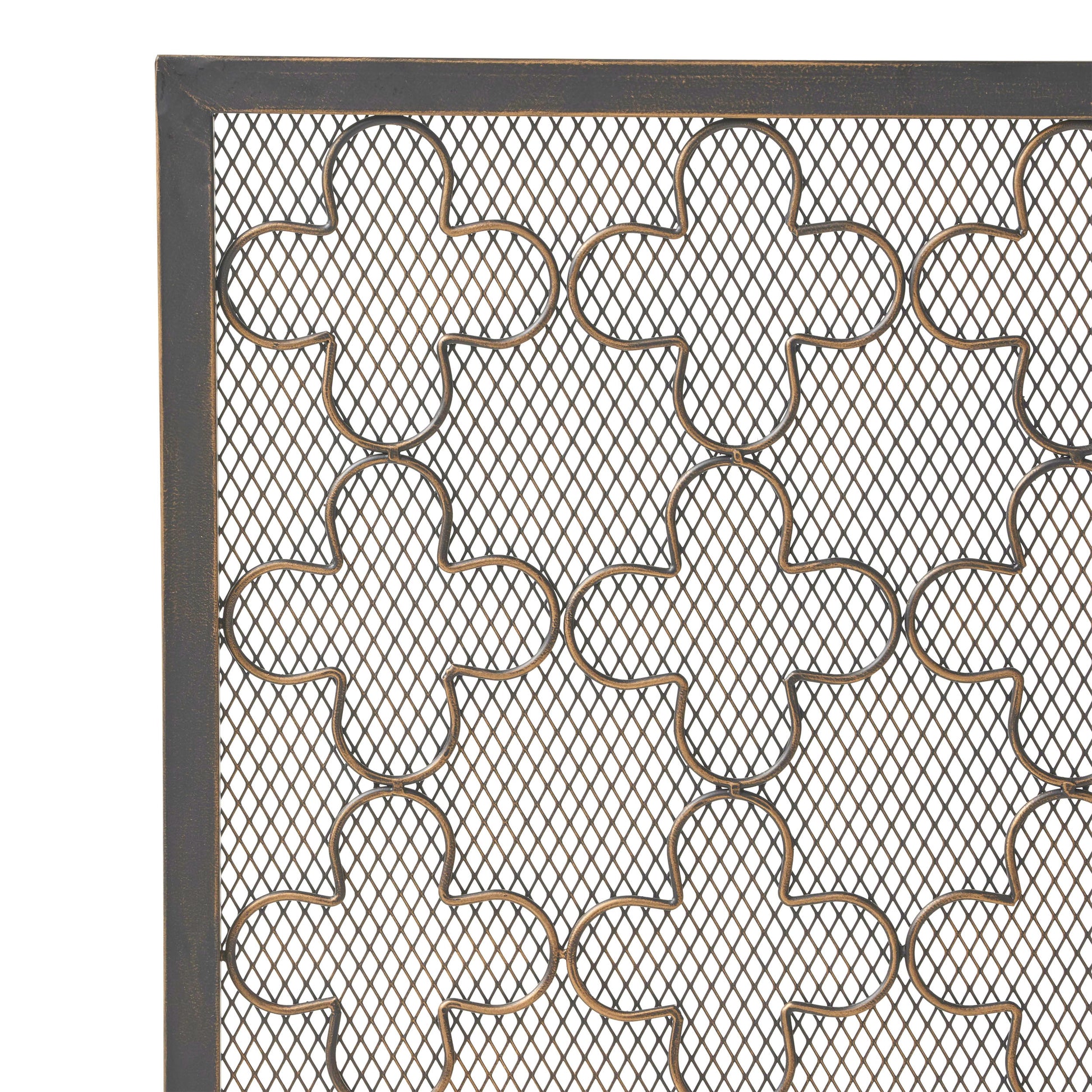 Fire Screen Black Gold Iron