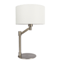 Horizon Brushed Nickel Table Lamp With On Off Switch Curved Metal Base Linen Shade Brushed Nickel,Silver,White Table&Floor Lamps Linen,Metal