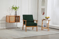 Leisure Chair With Solid Wood Armrest And Feet, Leisure Chair, Wood Frame, Velvet, L, Solid Rubber Wood Legs, Mid Century Modern Accent Chair, For Living Room Bedroom Studio Chair Emerald Corduroy