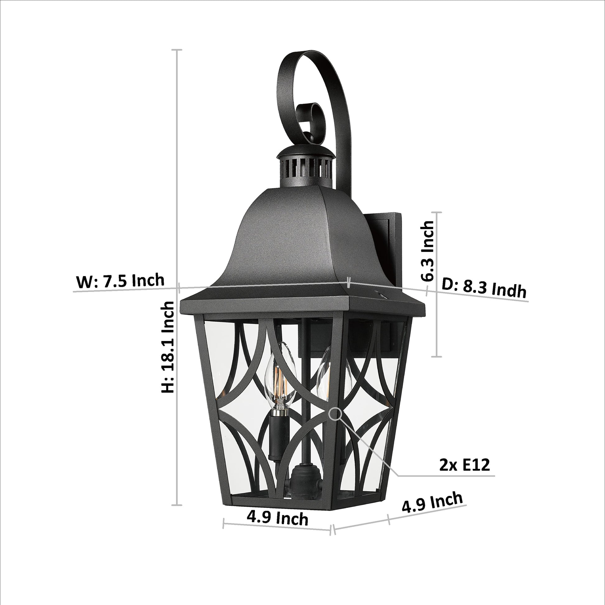 Outdoor Wall Light Fixtures, Waterproof Exterior Wall Sconce Porch Lights, Matte Black Outdoor Wall Lantern With Clear Glass, Outside Wall Mount Lighting For House, Garage, Front Door 1 Pack Black