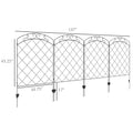 Outsunny Garden Fence, 4 Pack Steel Fence Panels, 11.4' L X 43