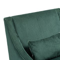 Coolmore Modern Accent Chair,Upholstered Armchair With Scooped Arms For Bedroom,Apartment,Studio,Office,Waiting Room Emerald Corduroy Emerald Primary Living Space Foam Corduroy