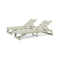 Maki Chaise Lounge Set Of 2 Grey Metal & Wood