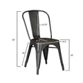 2Pc Modern Metal Dining Room Kitchen Bar Chairs Contemporary Aesthetic Finish 18 Inch Seat Height Standard Dining Distressed Black Distressed Black Dining Room Wipe Clean Square