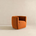 Delaney Burnt Orange Velvet Swivel Chair Burnt Orange,Orange Velvet Foam Solid Wood,Velvet