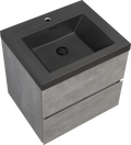 Wall Mounted Bathroom Vanity With Integrated Sink, Two 30