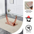 Modern Minimalist Rectangular Glass Dining Table, 0.4 