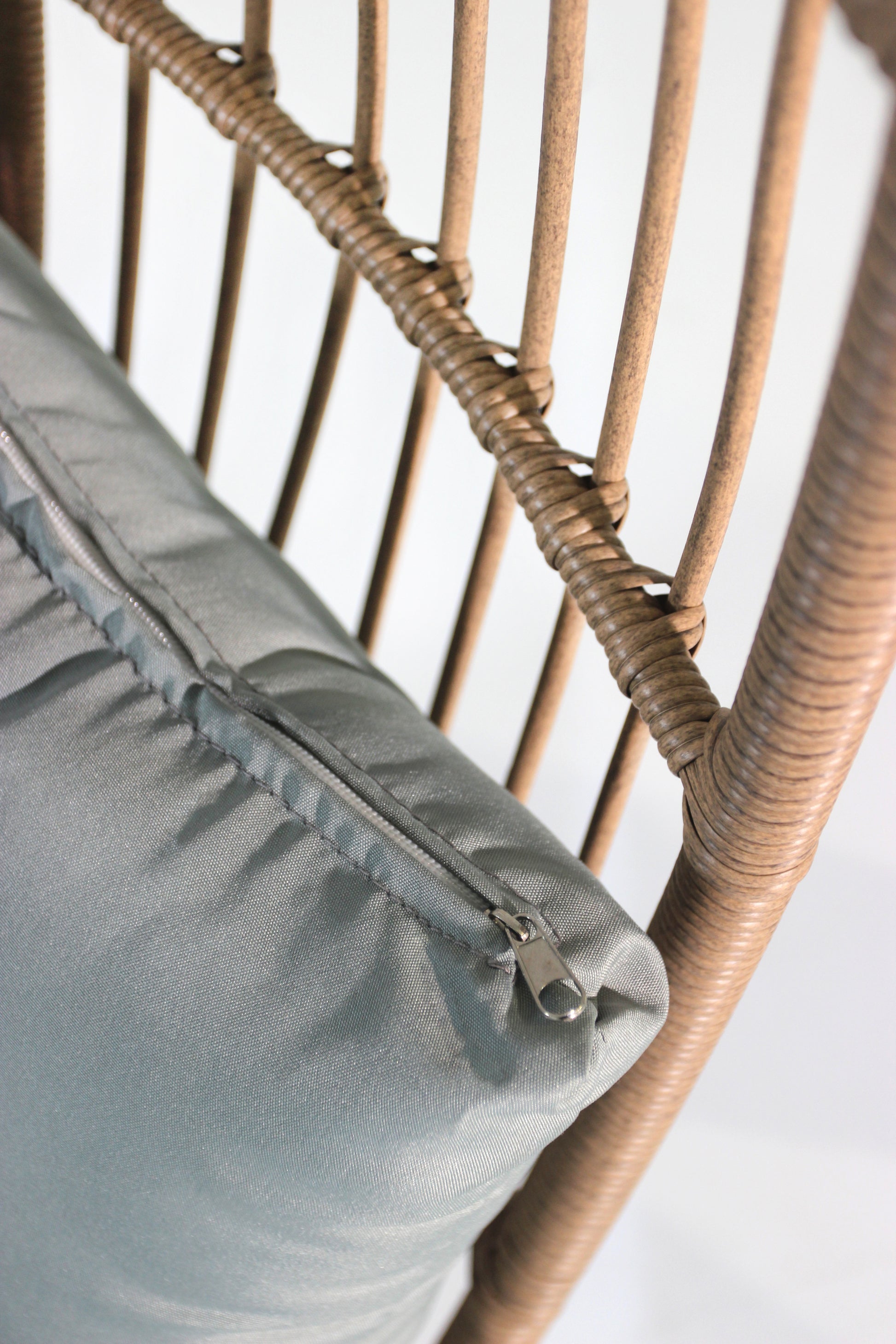 Outdoor Garden Wicker Egg Chair And Footstool Patio Chaise, With Cushions, Outdoor Indoor Basket Chair Yes Blue Neutral Seats 2 Garden & Outdoor European,Modern Steel
