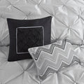 7 Piece Tufted Comforter Set Grey Full Full Grey Polyester