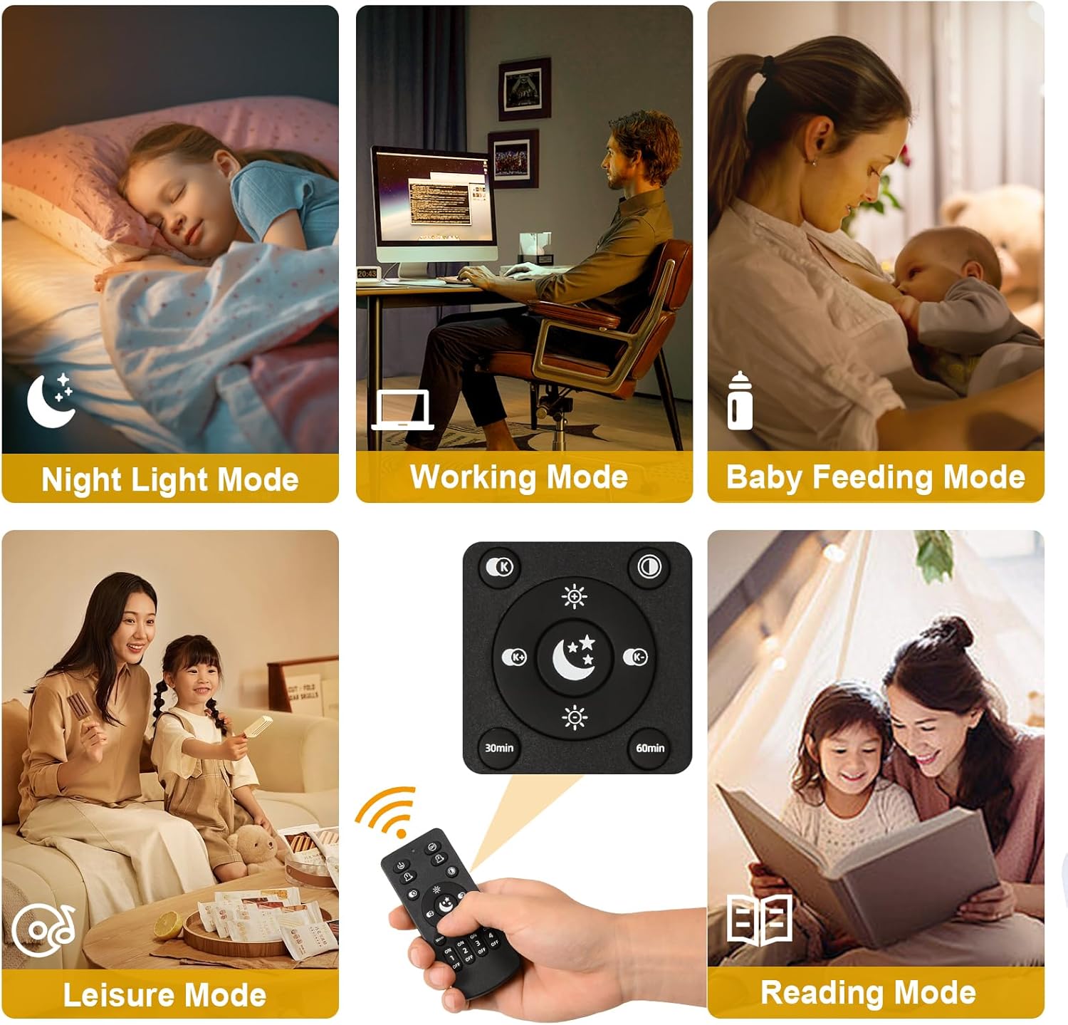 Arc Floor Lamp For Bedroom With Rattan & Linen Shades, Gold Floor Lamp With Remote & Dimming Bulb, Rustic Standing Lamp With 3 Color Temperatures, Adjustable Height Farmhouse Tall Lamp For Living