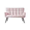 52'' Small Loveseat Sofa, Couch 2 Seater With Quilting Backs For Living Room, Bedroom And Small Space Color:Pink Pink Teddy