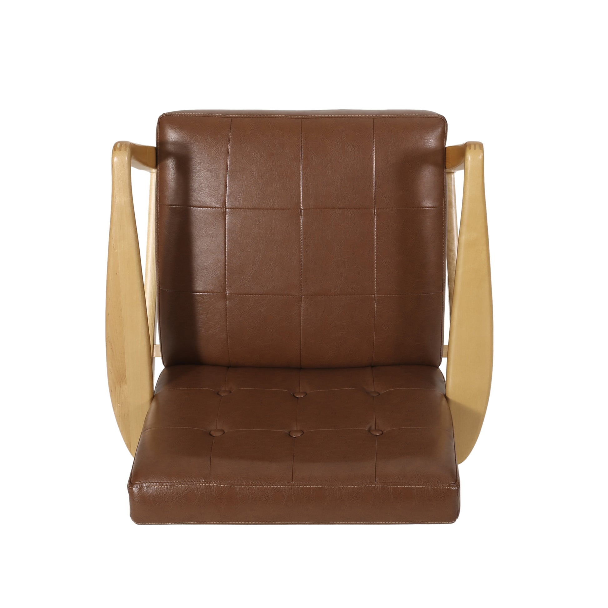 Club Chair Light Brown Pu