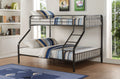 Caius Gunmetal Finish Twin Xl Queen Bunk Bed Gunmetal Metal