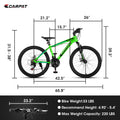 A24299 24 Inch Mountain Bike Bicycle For Adults Aluminium Frame Bike Shimano 21 Speed With Disc Brake Green Aluminium