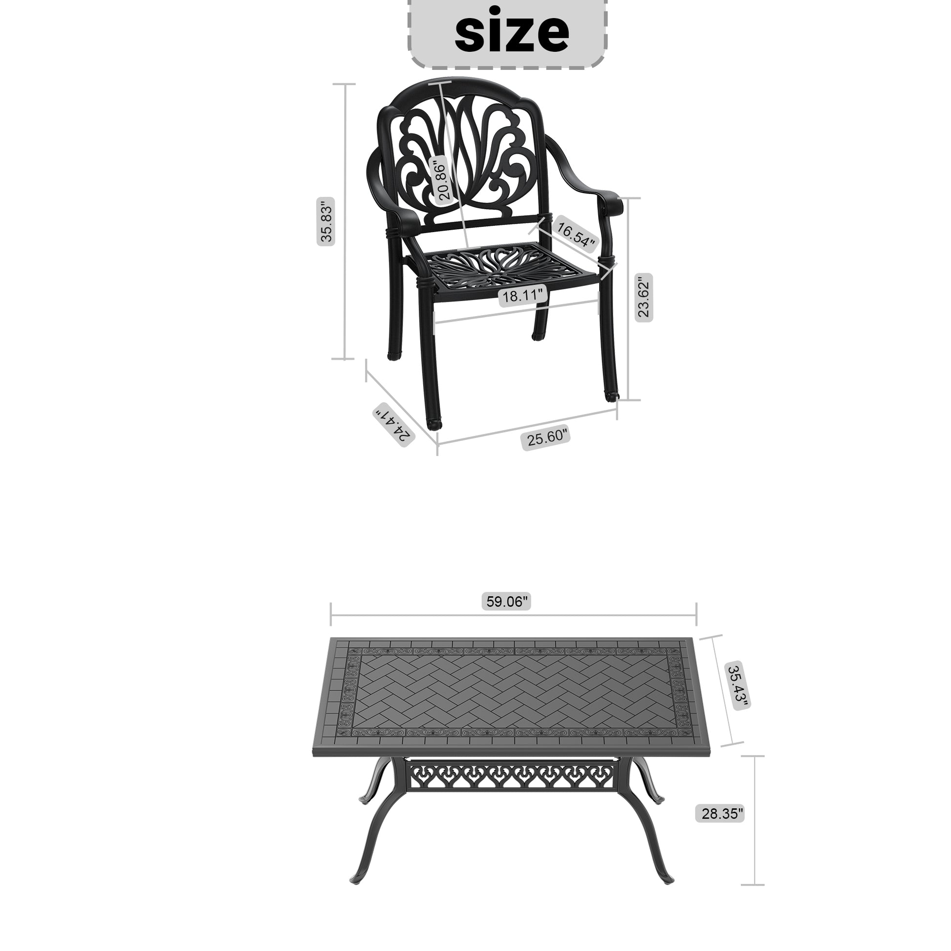 Cushions In Random Colors 5 Piece Set Of Cast Aluminum Patio Furniture With Cushions Yes Complete Patio Set Black Seats 4 Rust Resistant Frame Water Resistant Cushion Garden & Outdoor Complete Patio Sets Aluminium