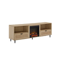 Coastal Rattan Door Tv Stand For Tvs Up To 10015 Coastal Oak Light Brown Mdf Mdf