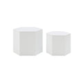 Coffee Tables,Mdf With Ash Oak Walnut Veneer Side Table Coffee Table End Table Nesting Table Set Of 2 For Living Room,Office,Bedroom, White Oak, 2Colors White Primary Living Space Modern Coffee & End Tables Mdf