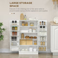 Homcom Kitchen Pantry Storage Cabinet W 5 Tier Shelving, 12 Spice Racks White Mdf