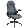 Vinsetto High Back Office Chair With Flip Up Armrests, Swivel Computer Chair With Adjustable Height And Tilt Function, Dark Gray Dark Gray Polyester