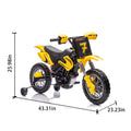 12V Kids Ride On Electric Toy Motorcycle,Rear Suspension,Twist Grip Throttle,Slow Start,Removable Training Wheels,Indie Music Box With Horn And Engine,Simulation Of Dirt Bike Modeling For Kids 3 8. Yellow 50 99 Lbs Polypropylene