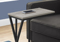 Accent Table, C Shaped, End, Side, Snack, Living Room, Bedroom, Grey Laminate, Black Metal, Contemporary, Modern Grey Mdf