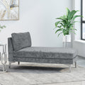 Chaise Lounge Grey Fabric