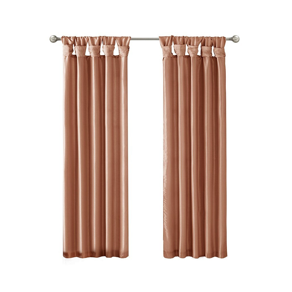 Twist Tab Lined Window Curtain Panel Spice Polyester