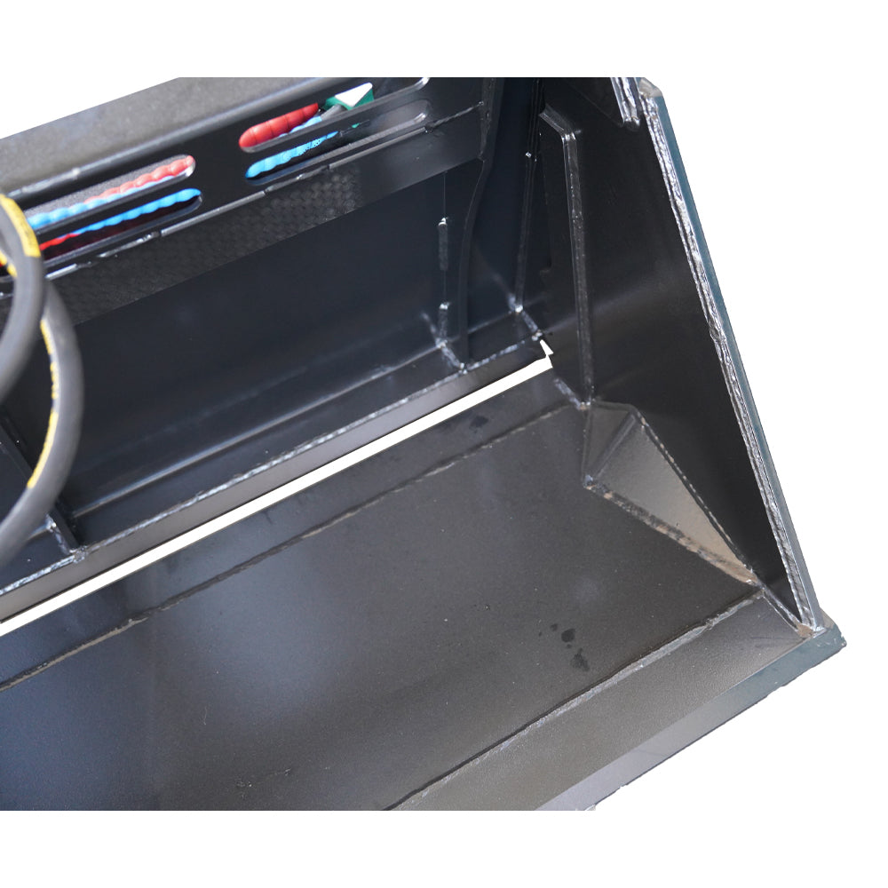 78" Skid Steer 4 In 1 Combo Multi Purpose Bucket Attachment Quick Tach Black Steel