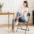 10 Pcs Folding Chair Plastic, Foldable Stackable Portable Seat With Metal Frame 330Lb Capacity, Outdoor Indoor Commercial For Party, Wedding, Event, Office, Patio, Picnic, Kitchen, Black Black