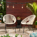 Nusa Chair Set Of 2 White Pe Rattan Iron