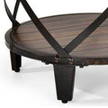 Winston Round End Table Brown Brown Iron